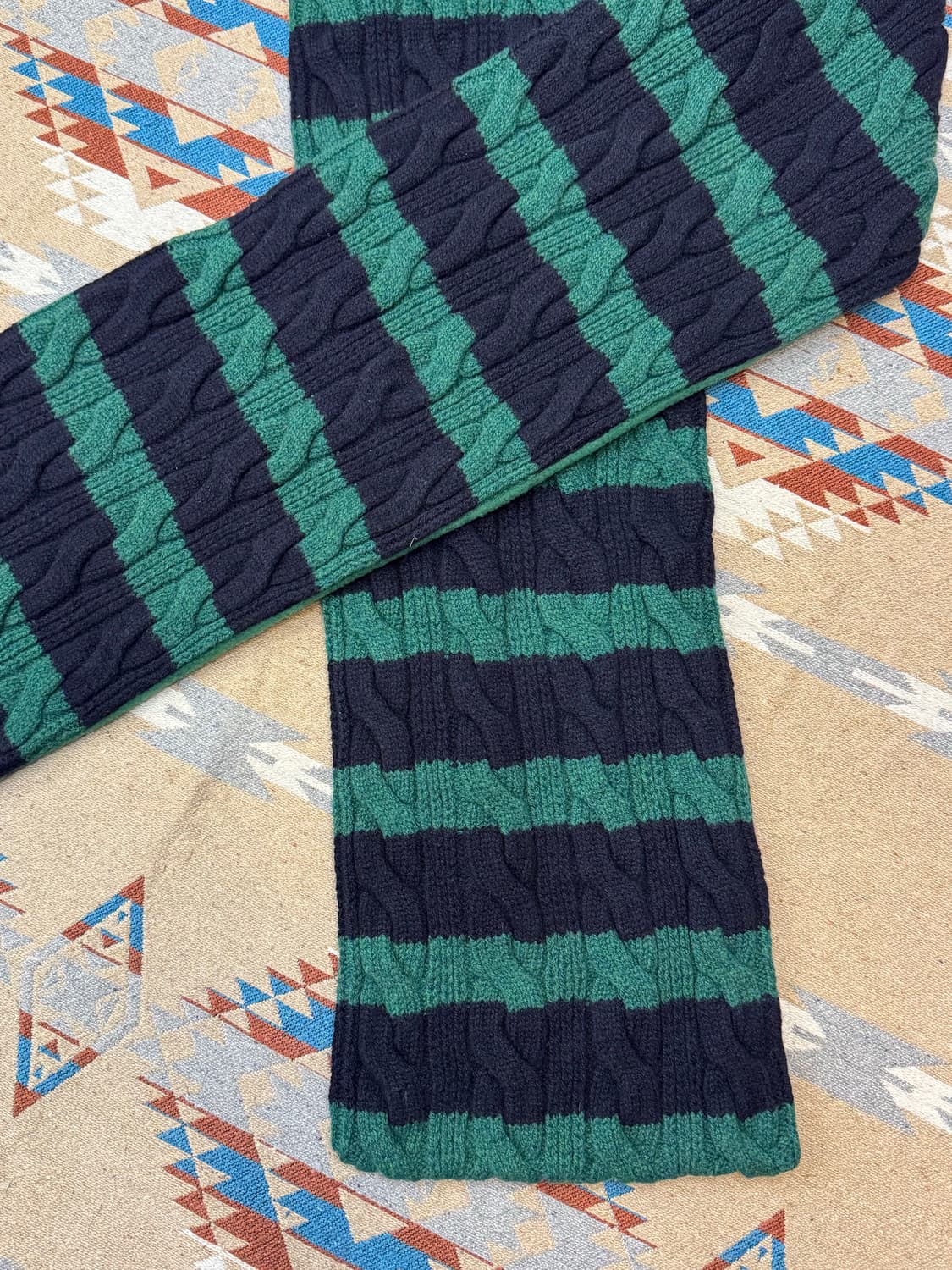 [OS] 빔즈 플러스 케이블 스트라이프 울 플리스 머플러 상품이미지3