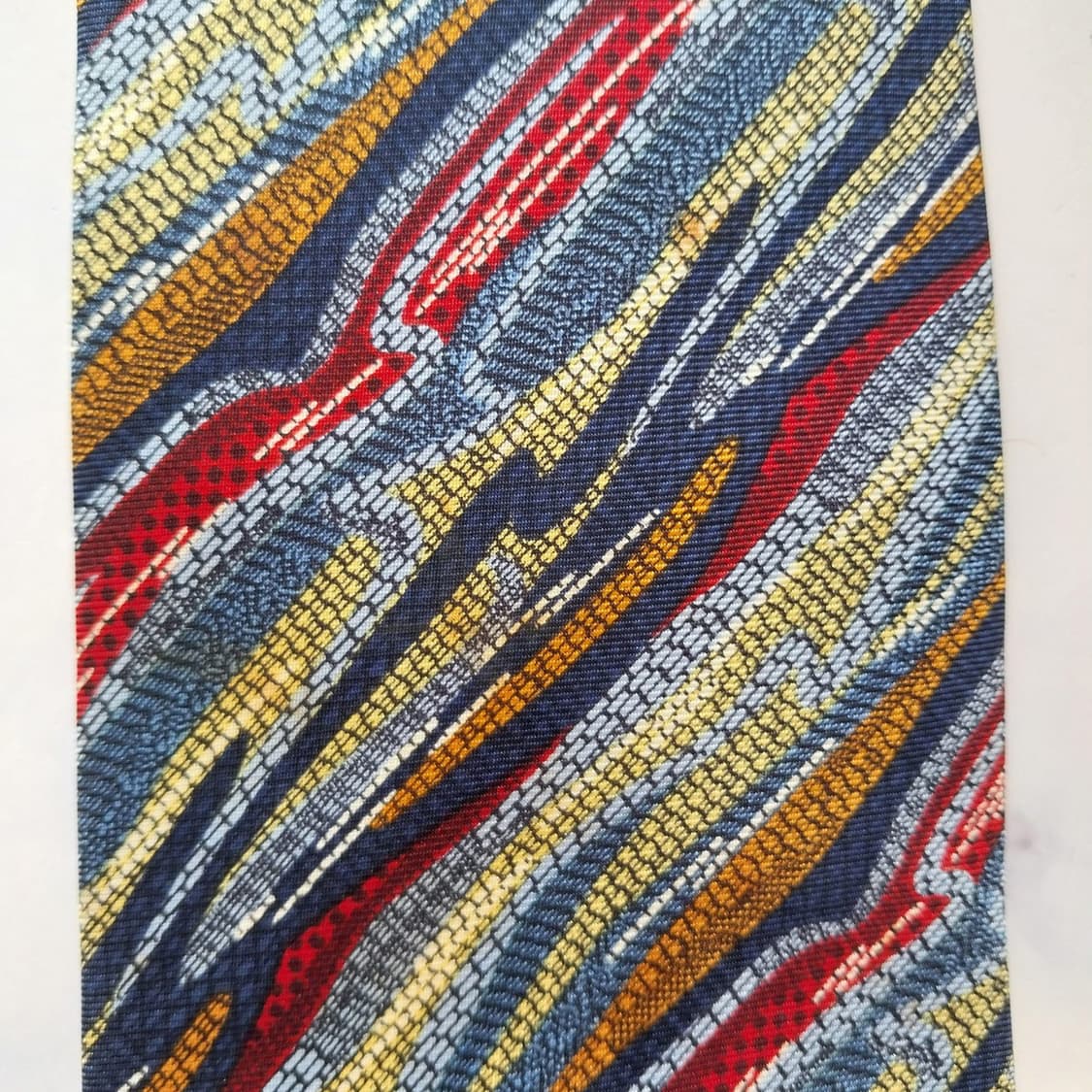 미쏘니 실크 블루 멀티 패턴 넥타이 9.8cm A등급 K2138 상품이미지10