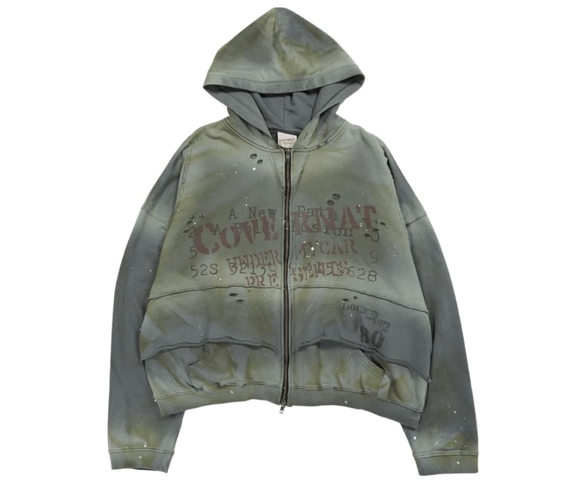 커버낫 언더마이카 베스트 레이어드 레터 그래픽 후디 상품이미지1