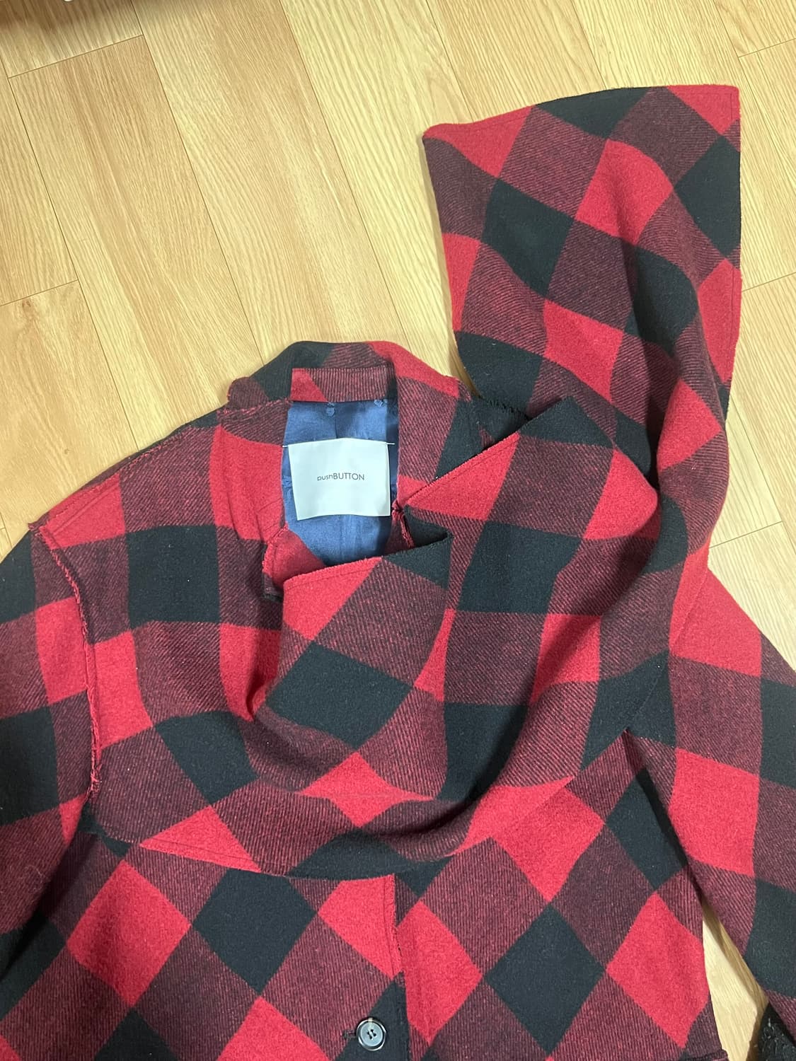 푸시버튼 머플러 울코트 상품이미지5