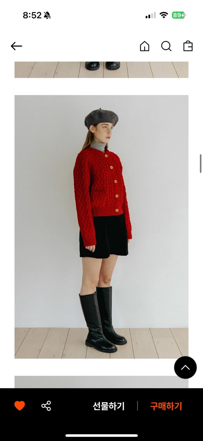 튜드먼트 케이블 빨강 가디건 상품이미지2