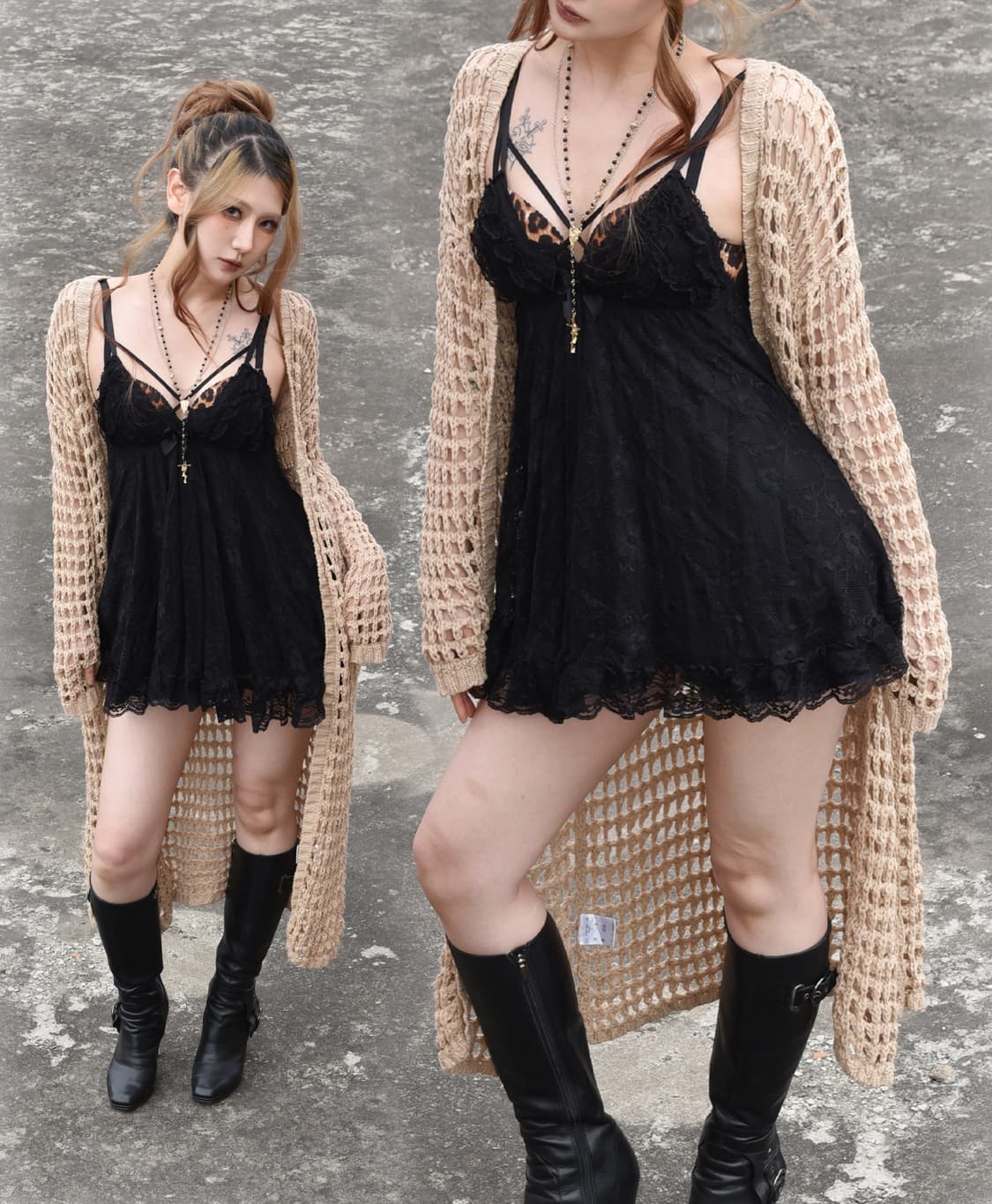 롱 크로쉐 니트 가디건 상품이미지5