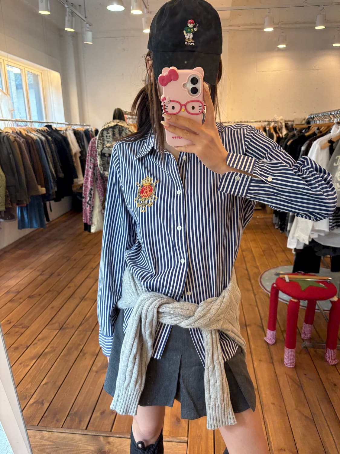 폴로 빅로고 스트라이프 셔츠 상품이미지3