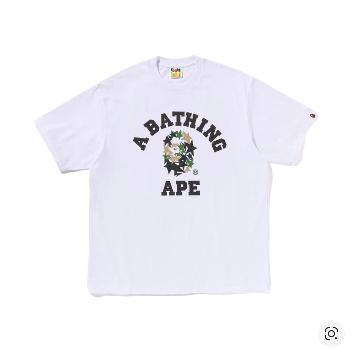 베이프 스타 컬리지 릴렉스드 핏 티셔츠 반팔 화이트  상품이미지1