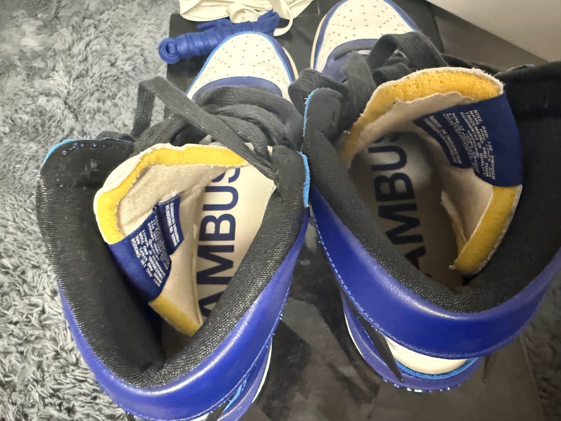 (거의 새상품 280)나이키X앰부쉬 덩크하이 딥로얄 블루 상품이미지2