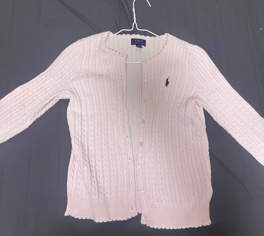 폴로 랄프로렌 베이비핑크 케이블 가디건 상품이미지1