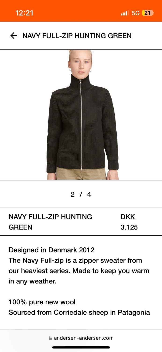 안데르센안데르센 NAVY FULL-ZIP HUNTING GREEN 상품이미지3