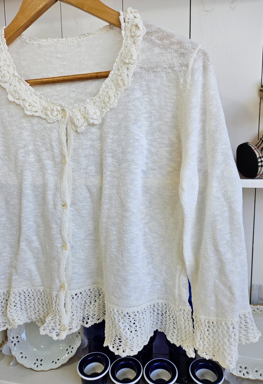 플라워 레이스 니트 가디건 상품이미지3