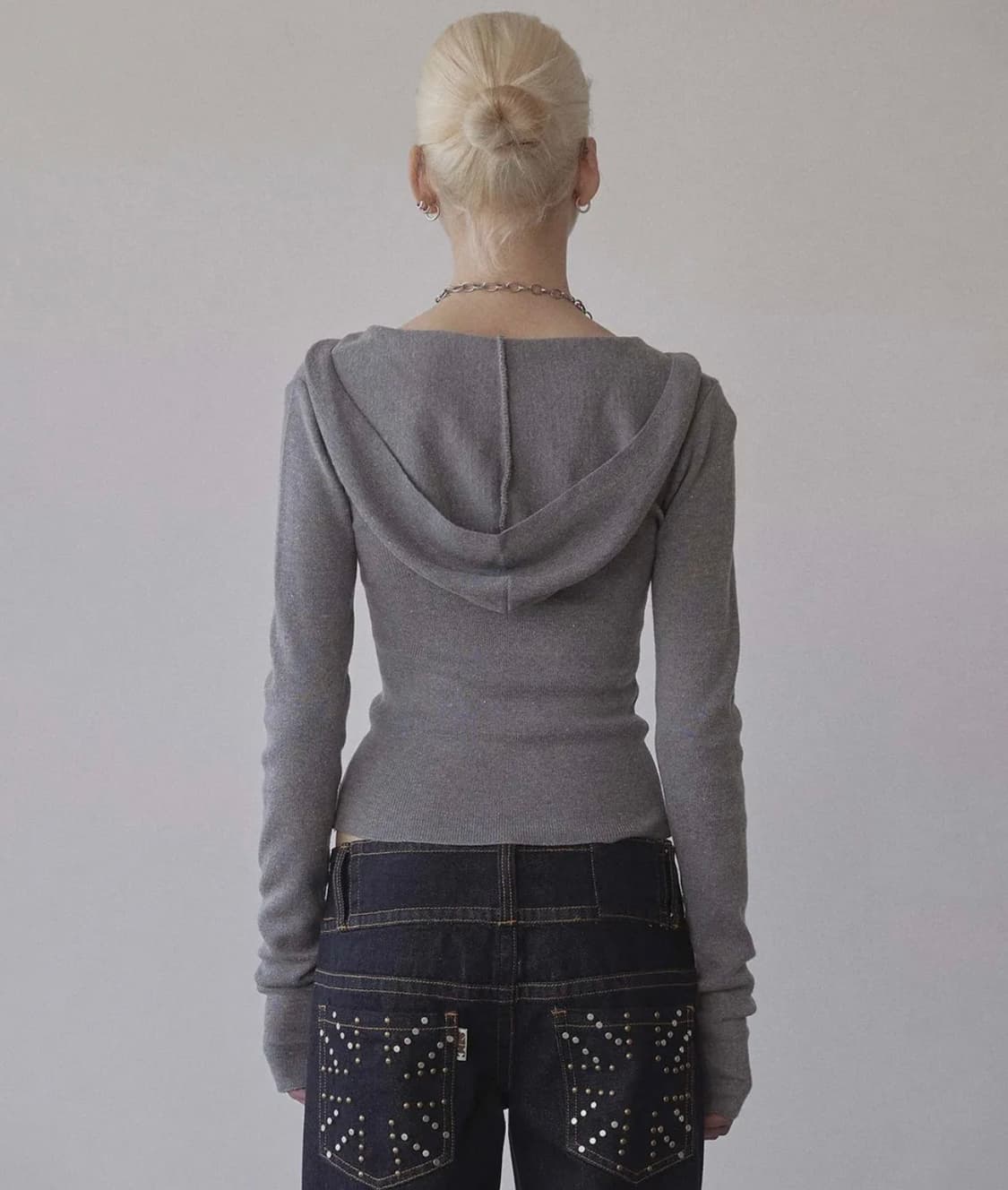 스컬프터 Silhouette Knit Zip-Up Hoodie Melan 상품이미지4