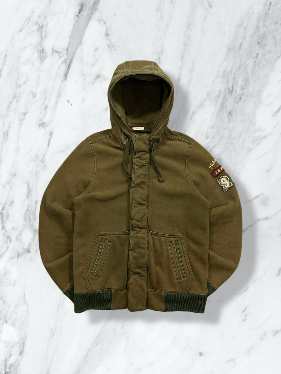 아베크롬비 빈티지 카키 후드집업 L 상품이미지1