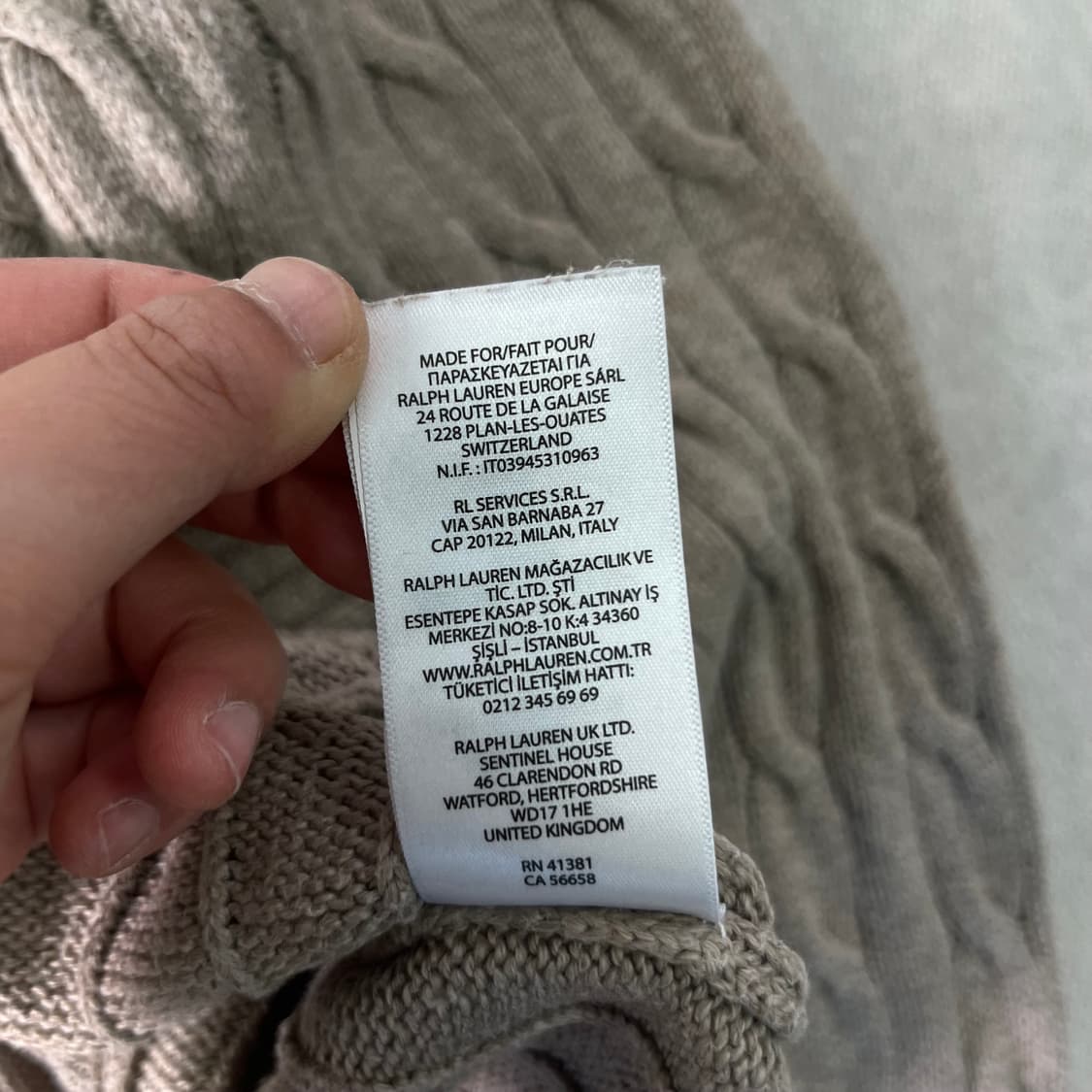 100 폴로랄프로렌 신형라벨 브라운 꽈배기 니트 상품이미지6