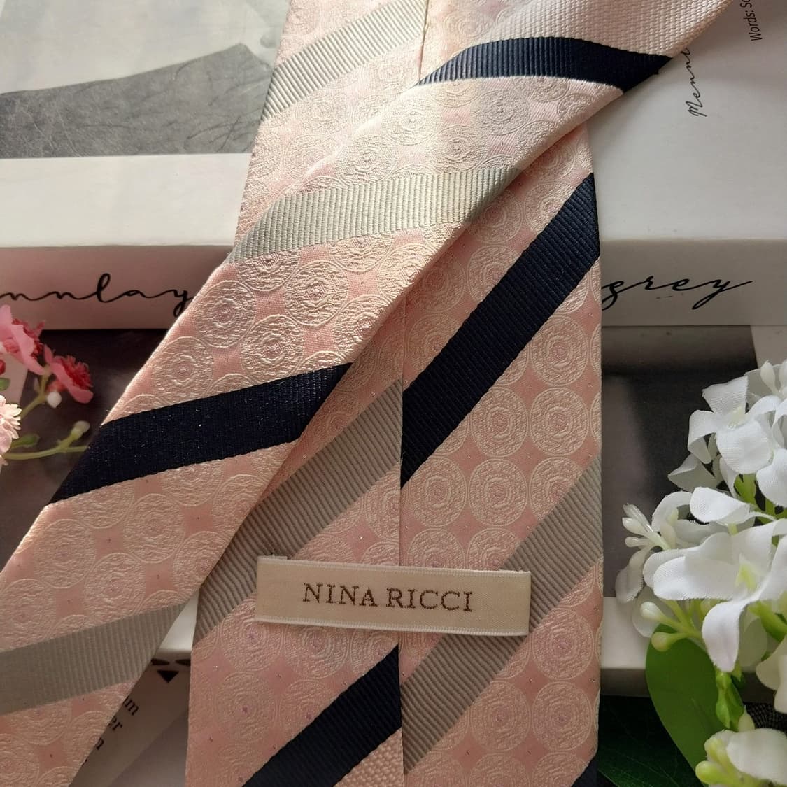 니나리치 실크 스트라이프 패턴 넥타이 9.2cm A+등급 K1946 상품이미지6