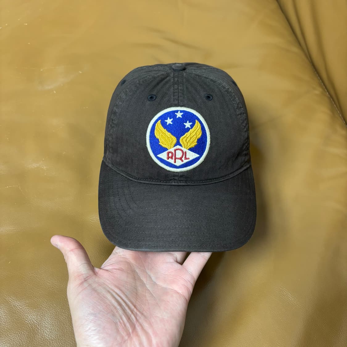 RRL 더블알엘 랄프로렌 폴로 6패널 윙로고 볼캡 모자 (Black) 상품이미지2