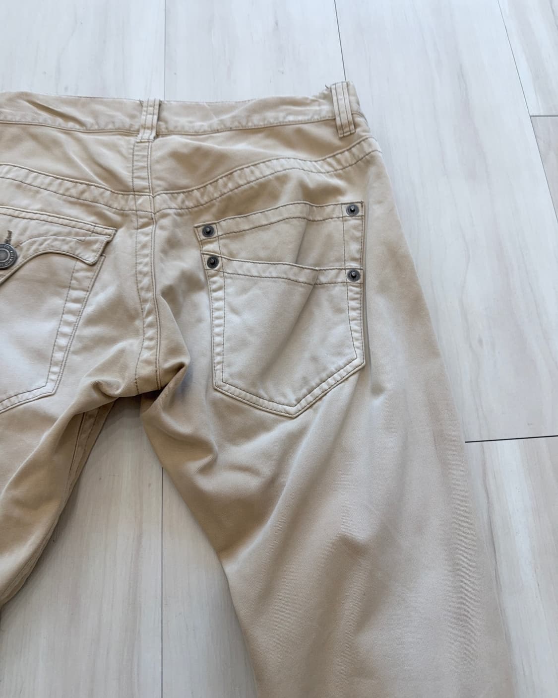 y2k Light beige washed denim pants  상품이미지4