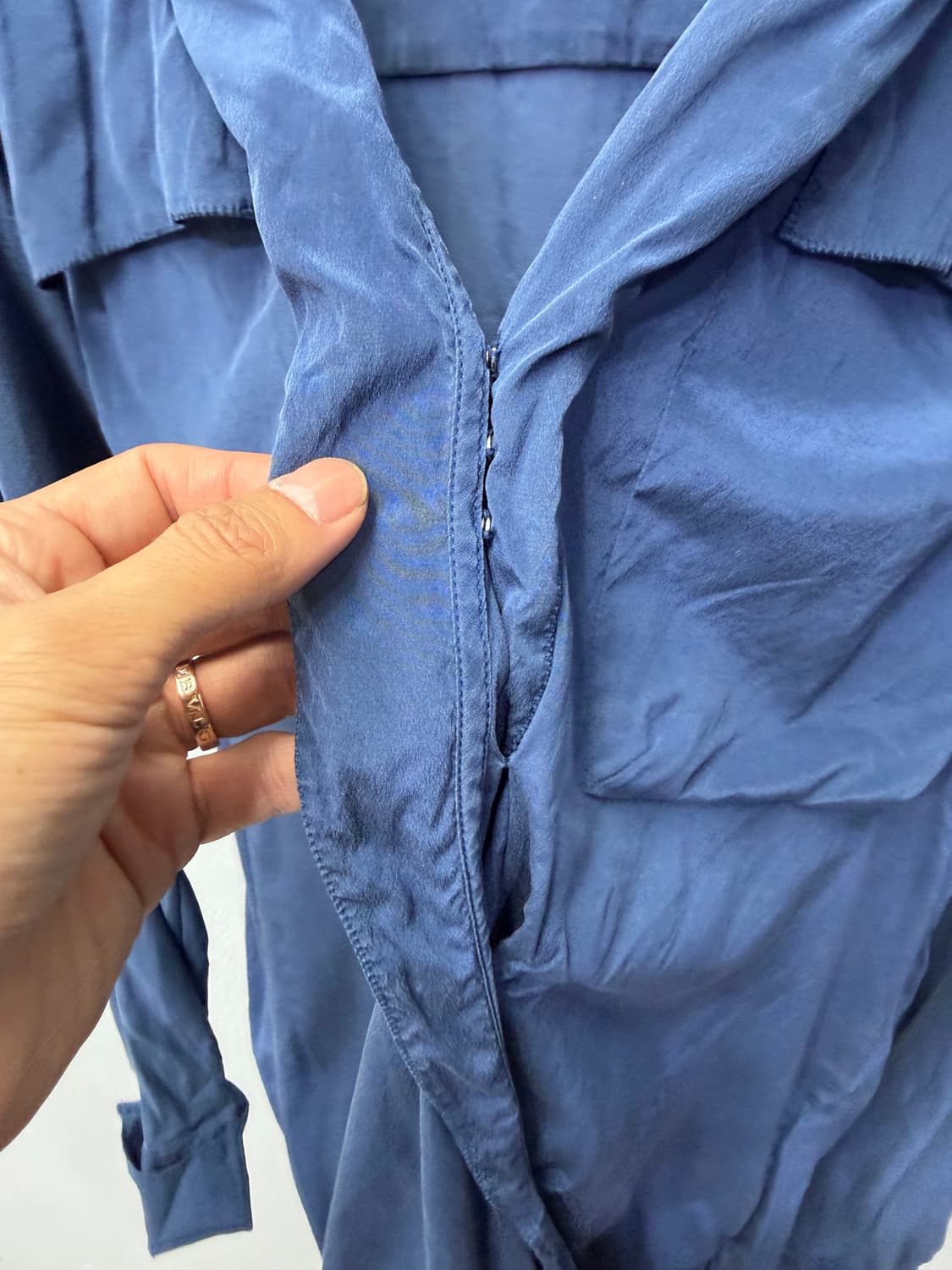 정품) TIME 타임 한섬 실크 블루 셔츠형 자켓 88 상품이미지3