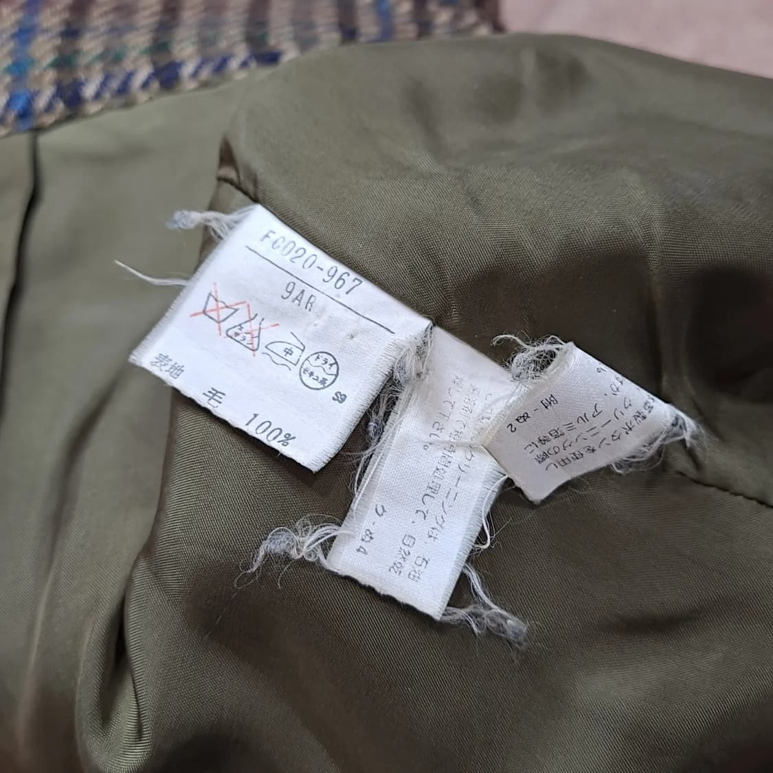 [버버리] 올드머니 빈티지 울 모직 체크 더블 자켓 상품이미지5