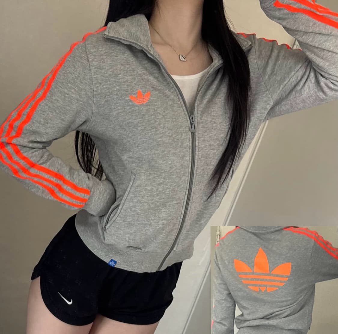 아디다스 불꽃파이어버드 트랙탑 져지 회주 등판포인트 🩶🧡 상품이미지1