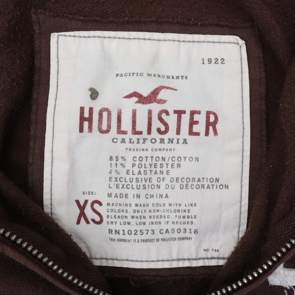 홀리스터 브라운 슬림핏 후드집업 상품이미지8