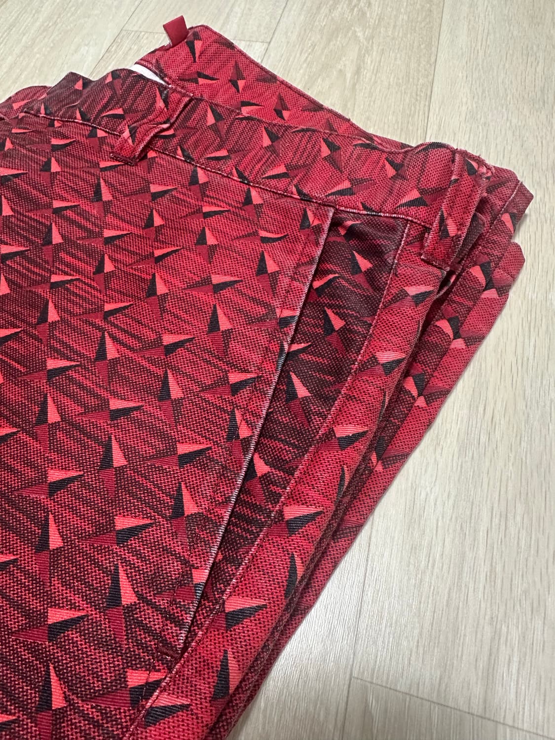 [34] 슈프림 마름모 패턴 팬츠 레드 색상 상품이미지2