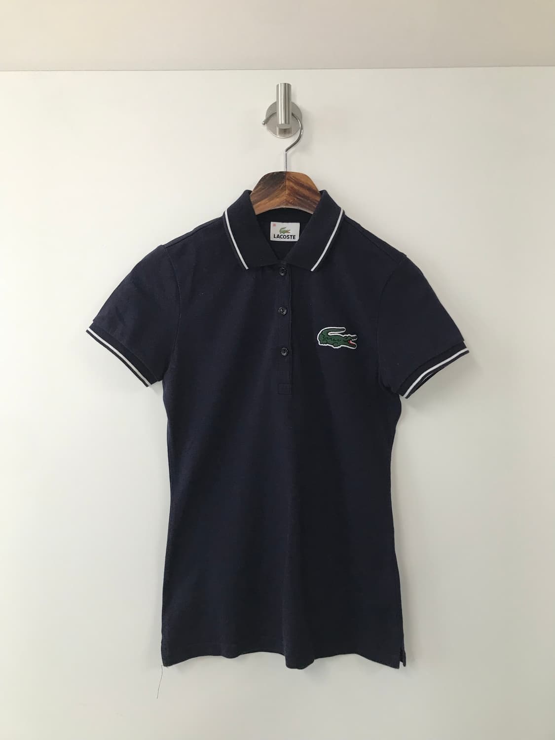 라코스테 자수로고 네이비 피케 카라 반팔 티셔츠 상품이미지2