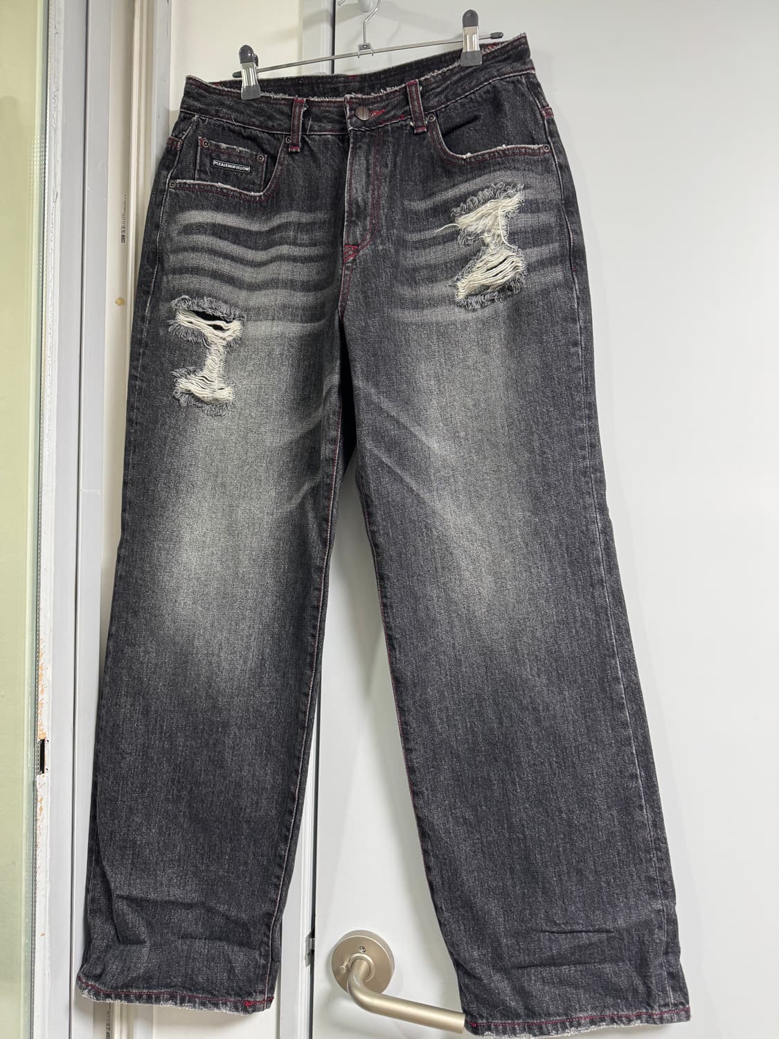 플리즈노팔로우 와이드데님 블랙 1 상품이미지1