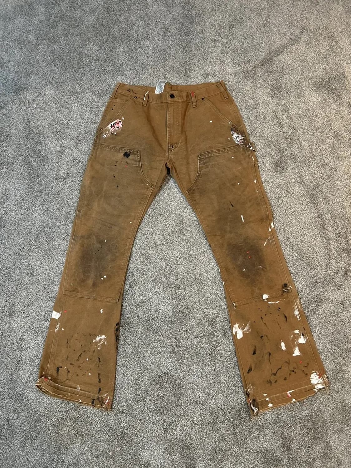 칼하트 더블니 카펜터 32 X 32 플레어드 페인트 스플래터 상품이미지1