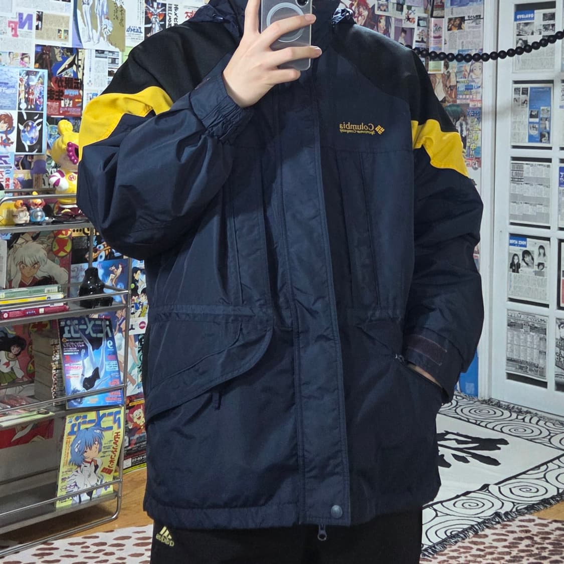 컬럼비아 네이비 고프코어 플리스 투웨이 바람막이 자켓 상품이미지2