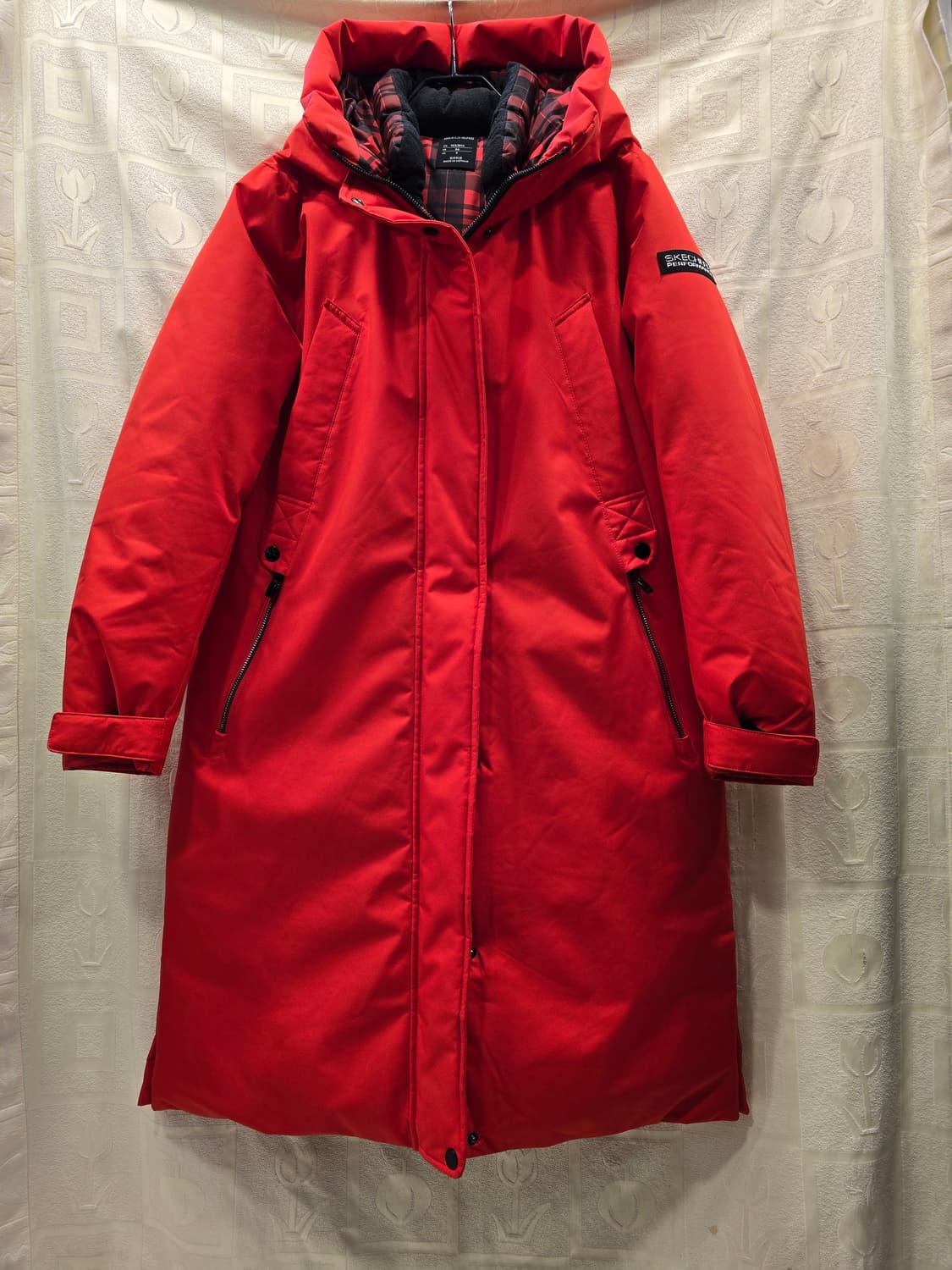 거의새거) 스케쳐스 남여공용 레드 롱패딩 90~95 상품이미지1