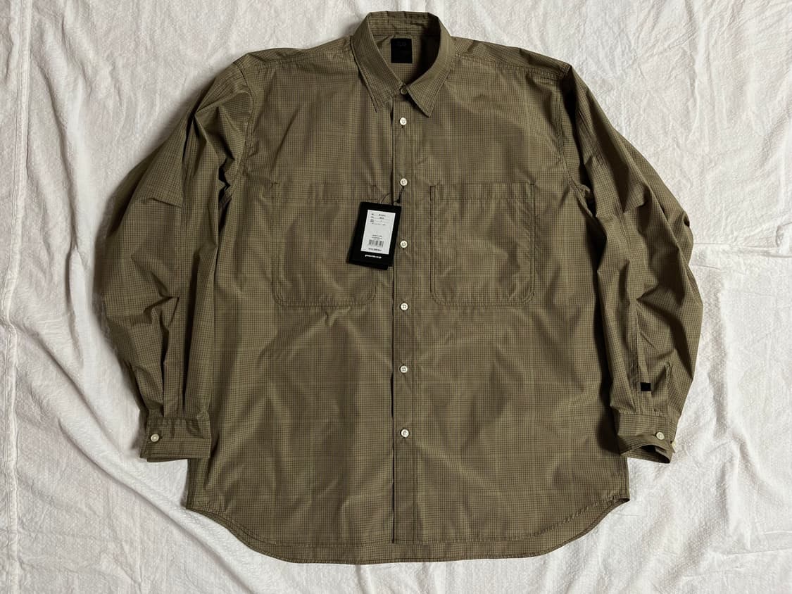 (새상품)(L)다이와피어39 테크 워크 셔츠 (베이지 체크) 상품이미지1