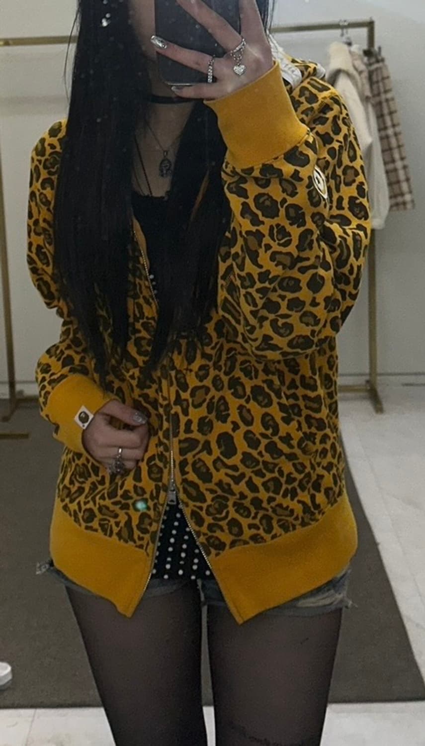 정품 베이프 레오파드 후드집업 상품이미지2