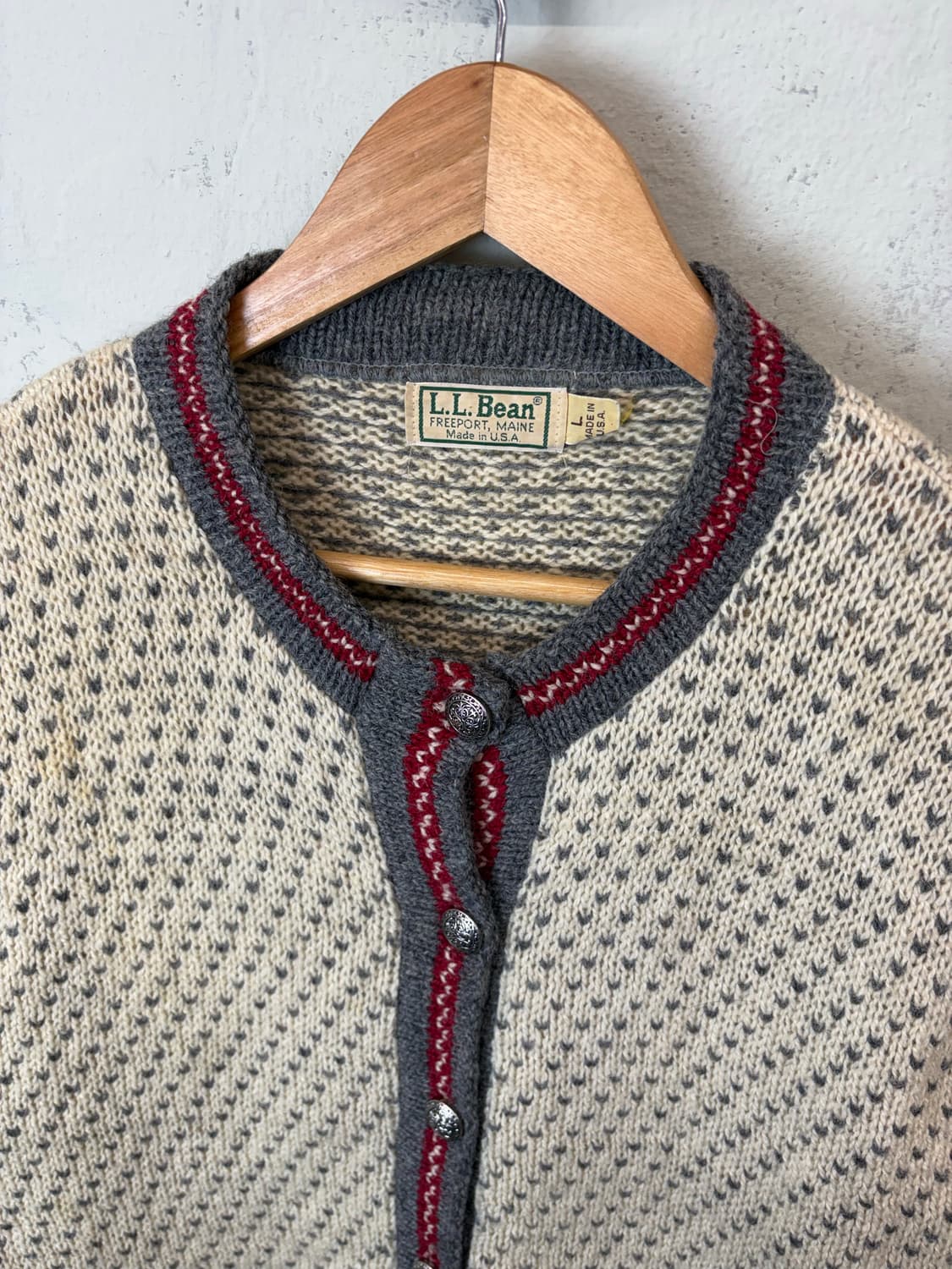 엘엘빈 L.L.Bean 80s 빈티지 노르딕 버드아이 가디건 상품이미지6