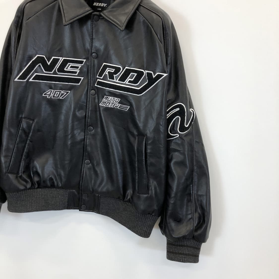 NERDY 널디 에코 레더 레이싱자켓 L  상품이미지3