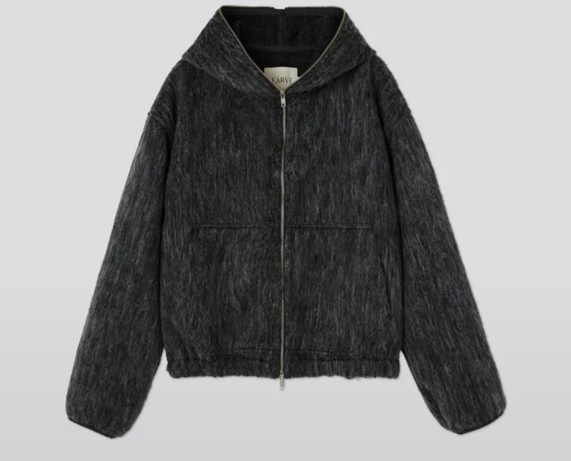 르아브 헤일리 크롭 울 후드집업 차콜 상품이미지1