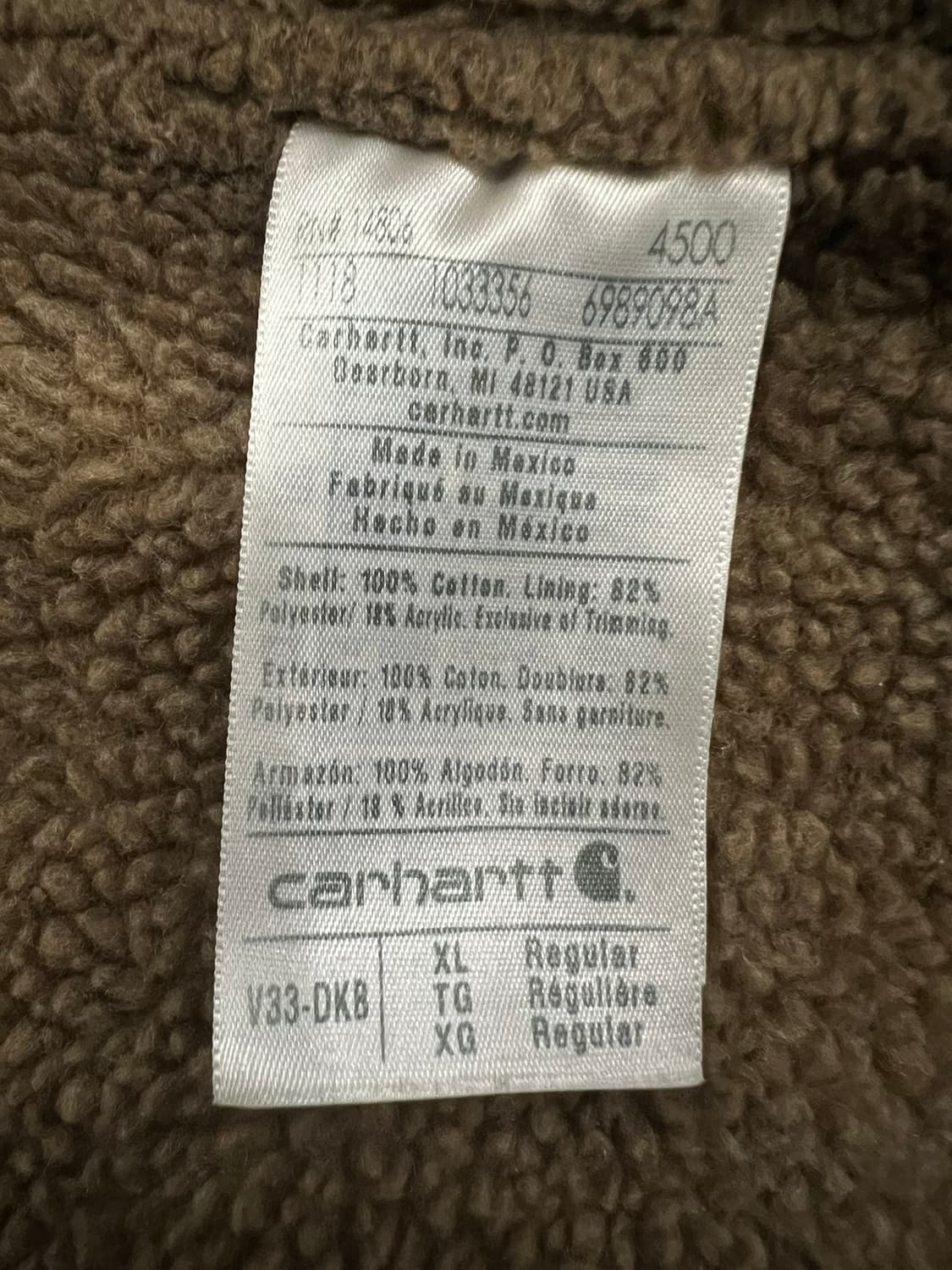 (XL)칼하트 셰르파 넥 조끼베스트 V33 DKB 다크브라운 상품이미지5