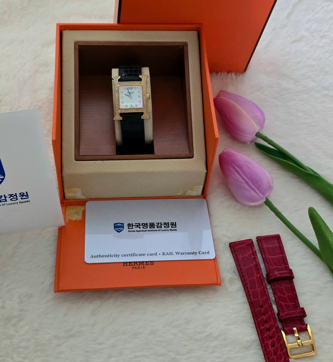 에르메스 h아워 HH.201 다이아시계 정품 감정서포함 상품이미지2