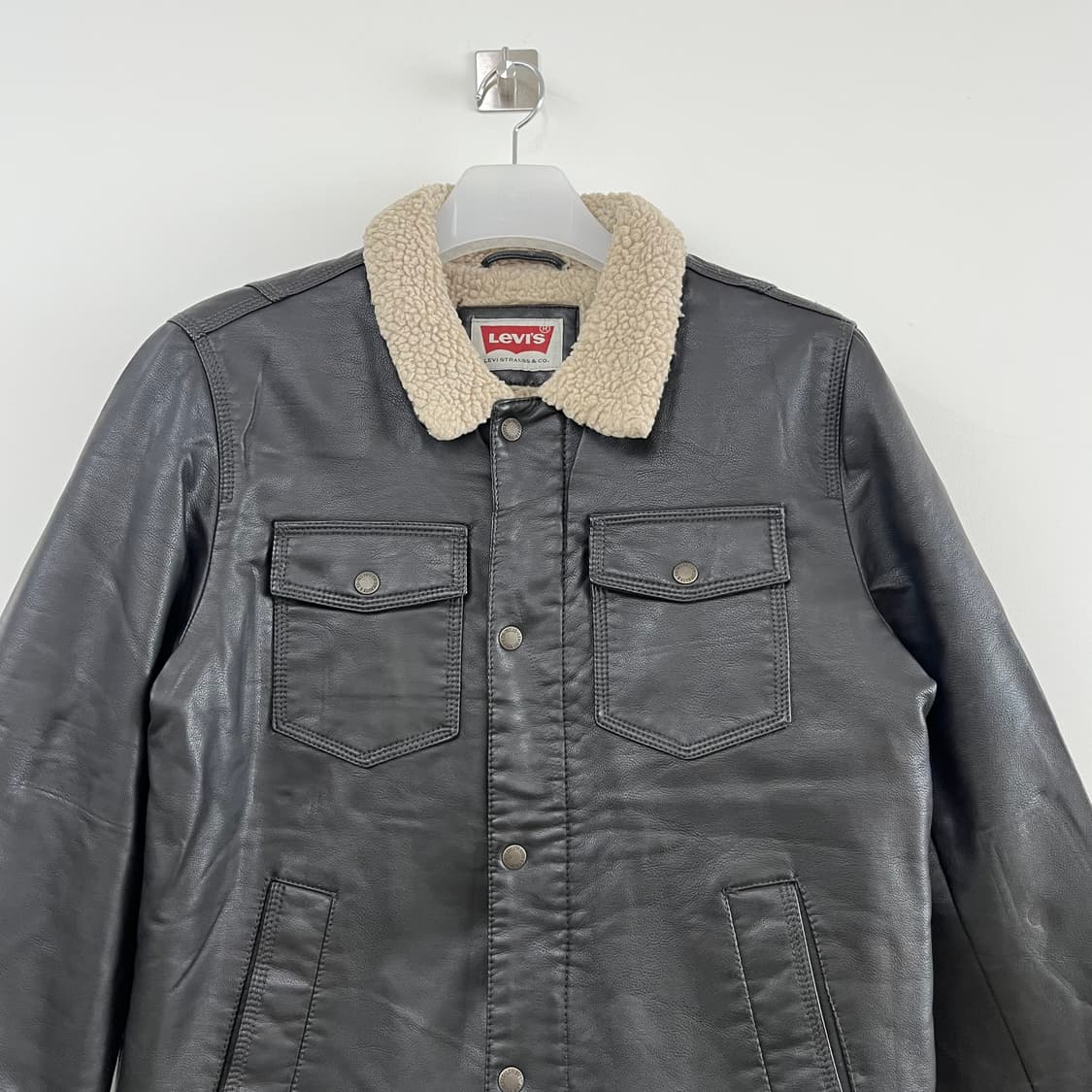 리바이스 가죽 셰르파 레더 양털 트러커 자켓 상품이미지4
