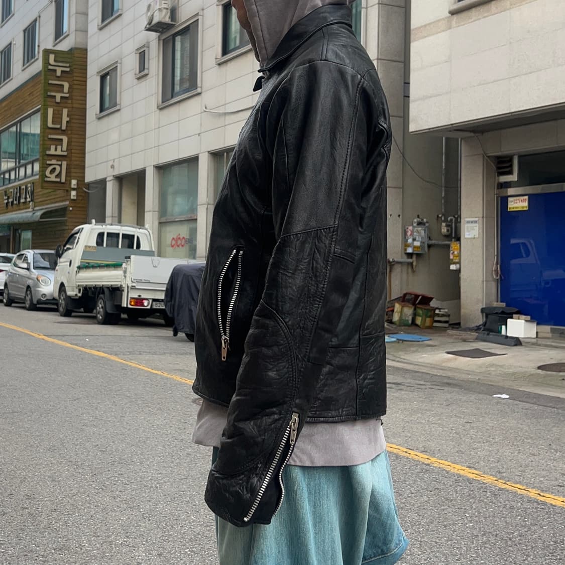 시모키타자와 링고 리빌드 레더 자켓 상품이미지2