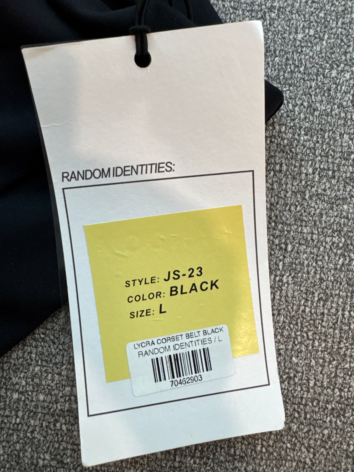 Random identities lycra 코르셋 벨트 L 블랙  상품이미지5
