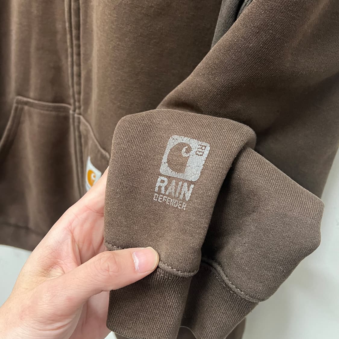 칼하트 써멀 레인디펜더 브라운 헤비 후드 집업 XL 상품이미지5