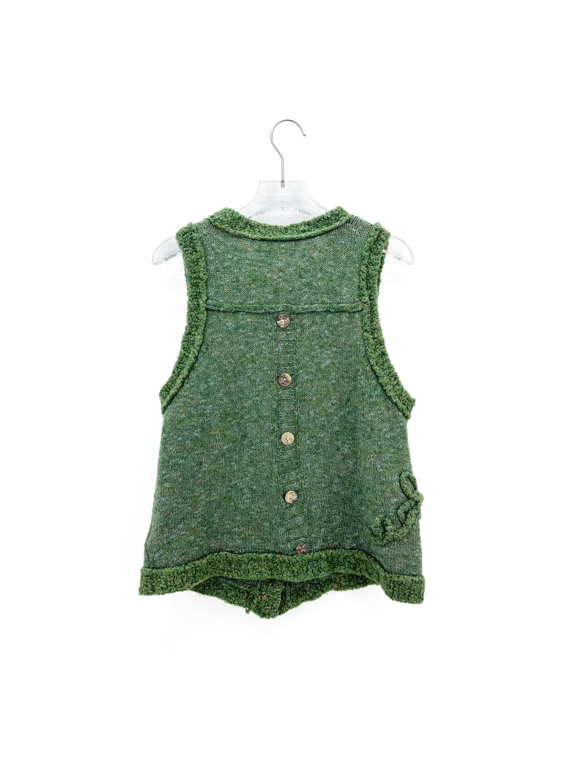 빈티지 그린 플라워 아플리케 니트 베스트 상품이미지6