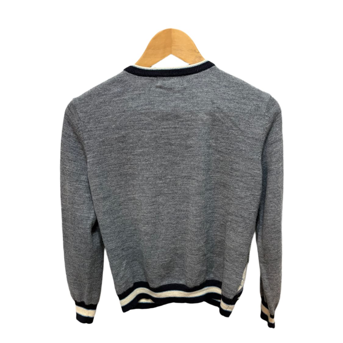 빈티지 그레이 스팽글 체크 패턴 가디건 상품이미지6