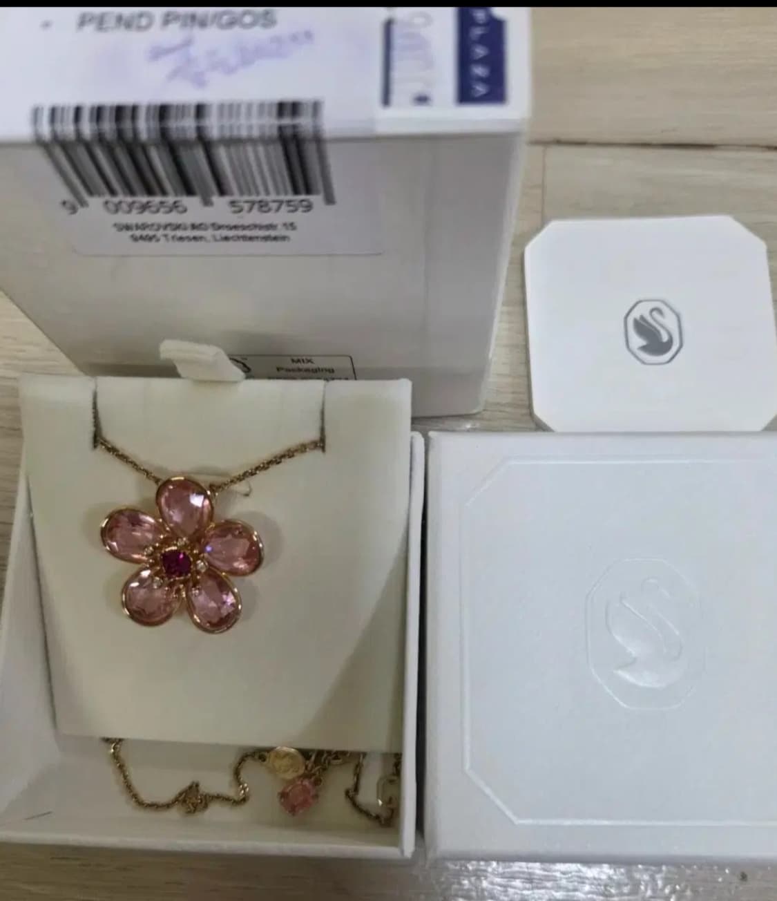 새제품)스와로브스키 플라워 핑크 목걸이 정품 상품이미지7