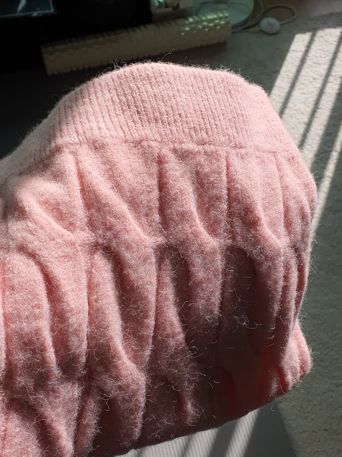 [빈티지] 핑크 케이블 니트 미니 스커트 발레코어 상품이미지4