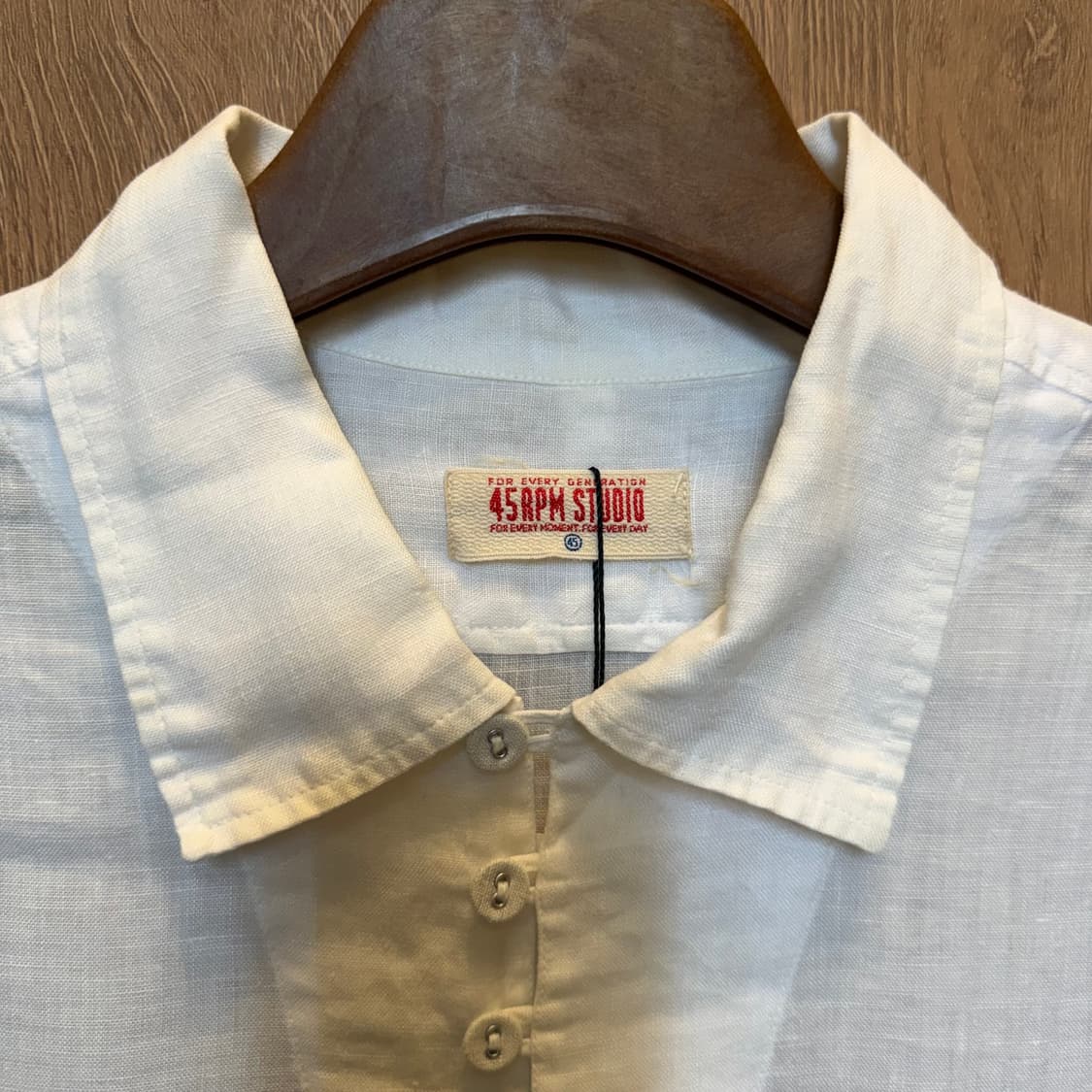 45RPM 린넨 긴팔 셔츠 블라우스 루즈핏 화이트 상품이미지5