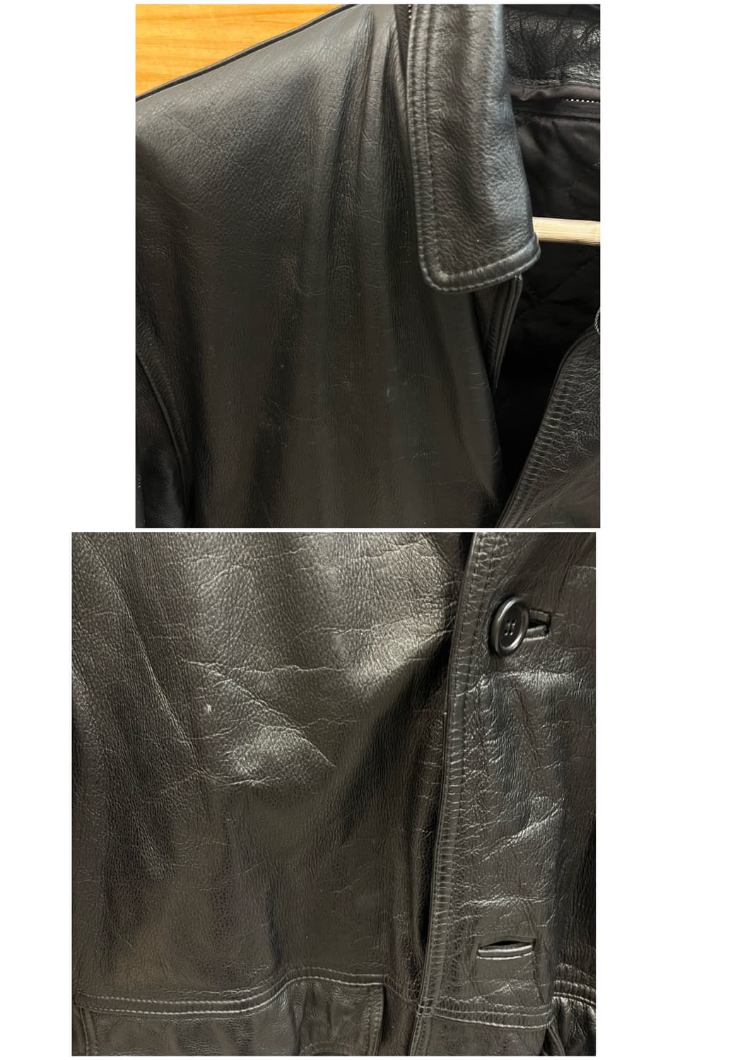 빈티지 소가죽 레더 자켓 블랙 #csz2866 상품이미지7