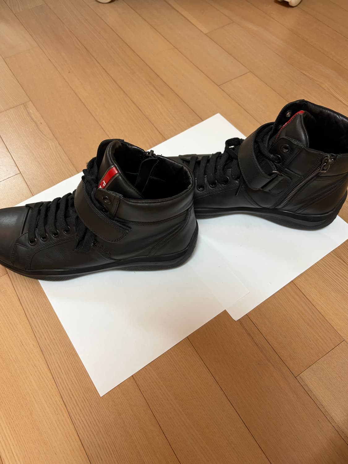 프라다 하이탑 레더 스니커즈 245 상품이미지5