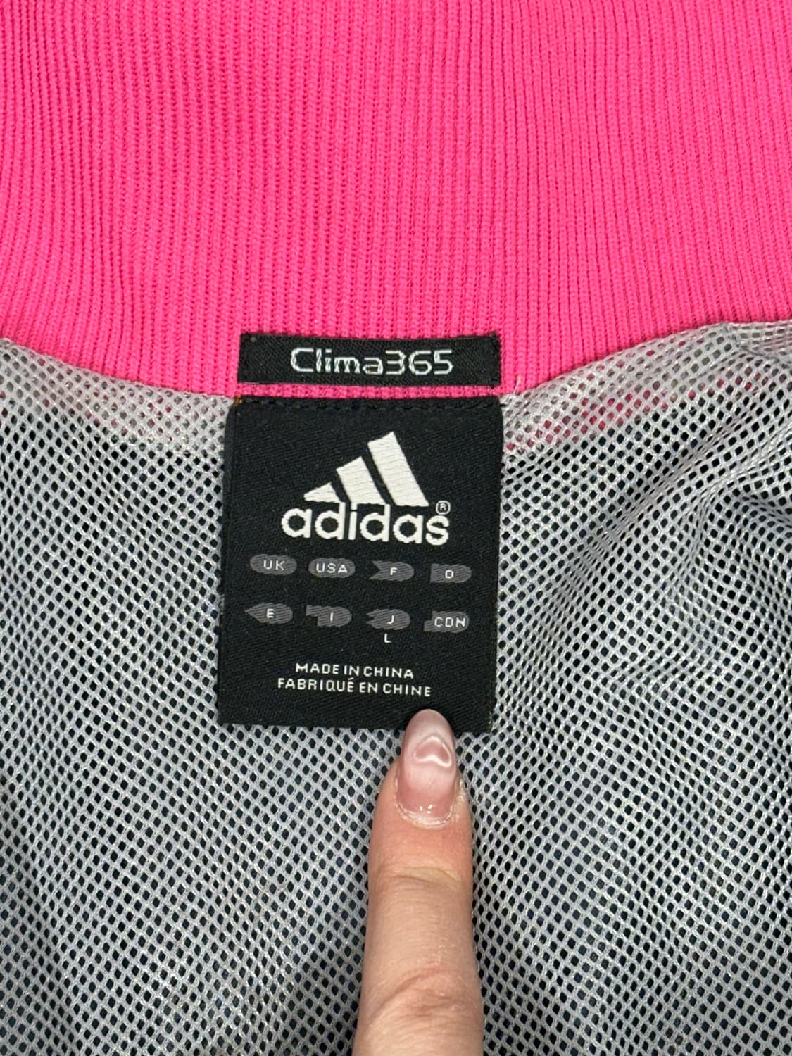 아디다스 네이비 핑크 삼선 바람막이 자켓 L 상품이미지7