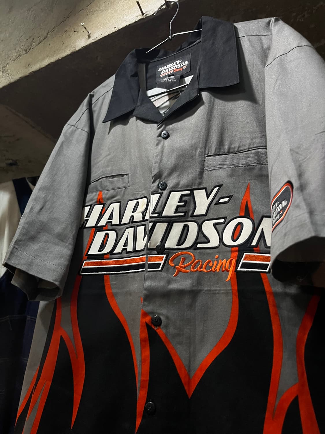 Harley Davidson 할리데이비슨 레이싱 플레임 반팔 셔츠(오버) 상품이미지2