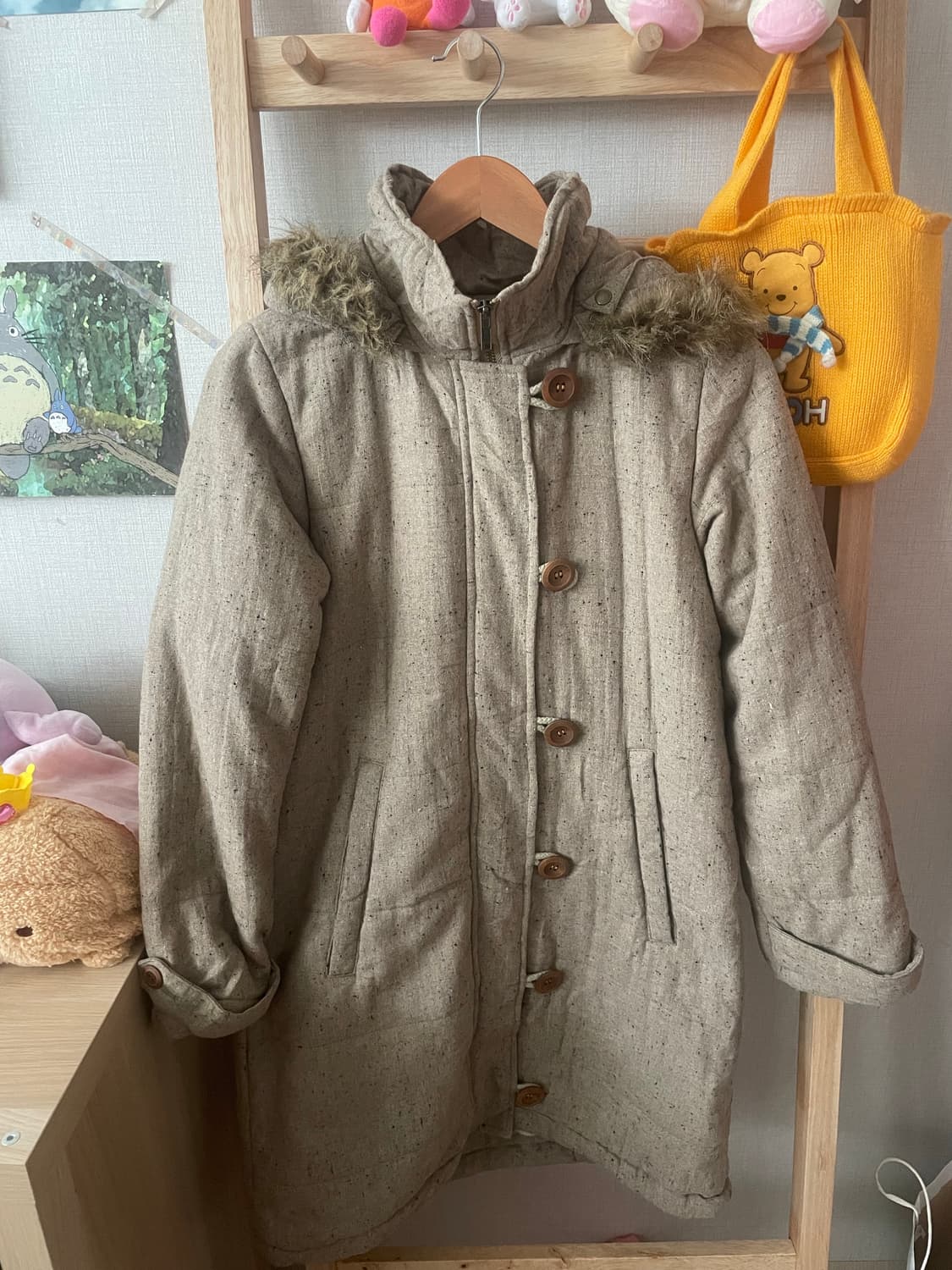 모리걸 빈티지 후드퍼 울 혼방 패딩🤎 상품이미지2