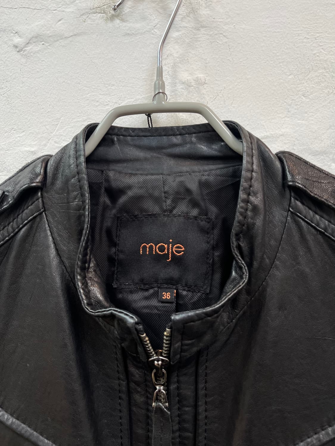 Maje 마쥬 블랙 램스킨 가죽 자켓 36 상품이미지3